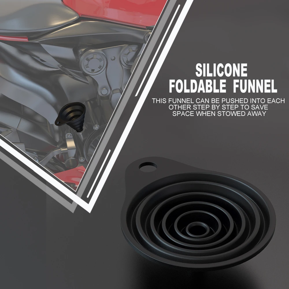 

For Honda CB1000 Bingone SC30 CB1300 ABS CB1000R CB500 CB400 F/X/R Universal Motrcycle Engine Collapsible Silicone Liquid Funnel