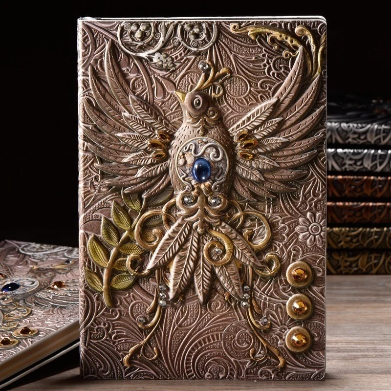 Fashion Vintage Embossed Leather Printing Travel Diary Notebook Travel Journal A5-Note Book 1pcs