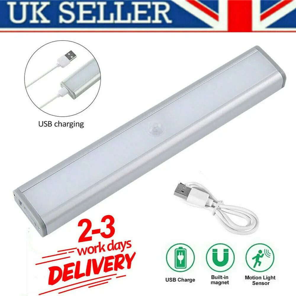 

Светодиодсветильник лампа для шкафа с пассивным инфракрасным датчиком движения, перезаряжаемая USB Беспроводная полоса, лампа для шкафа