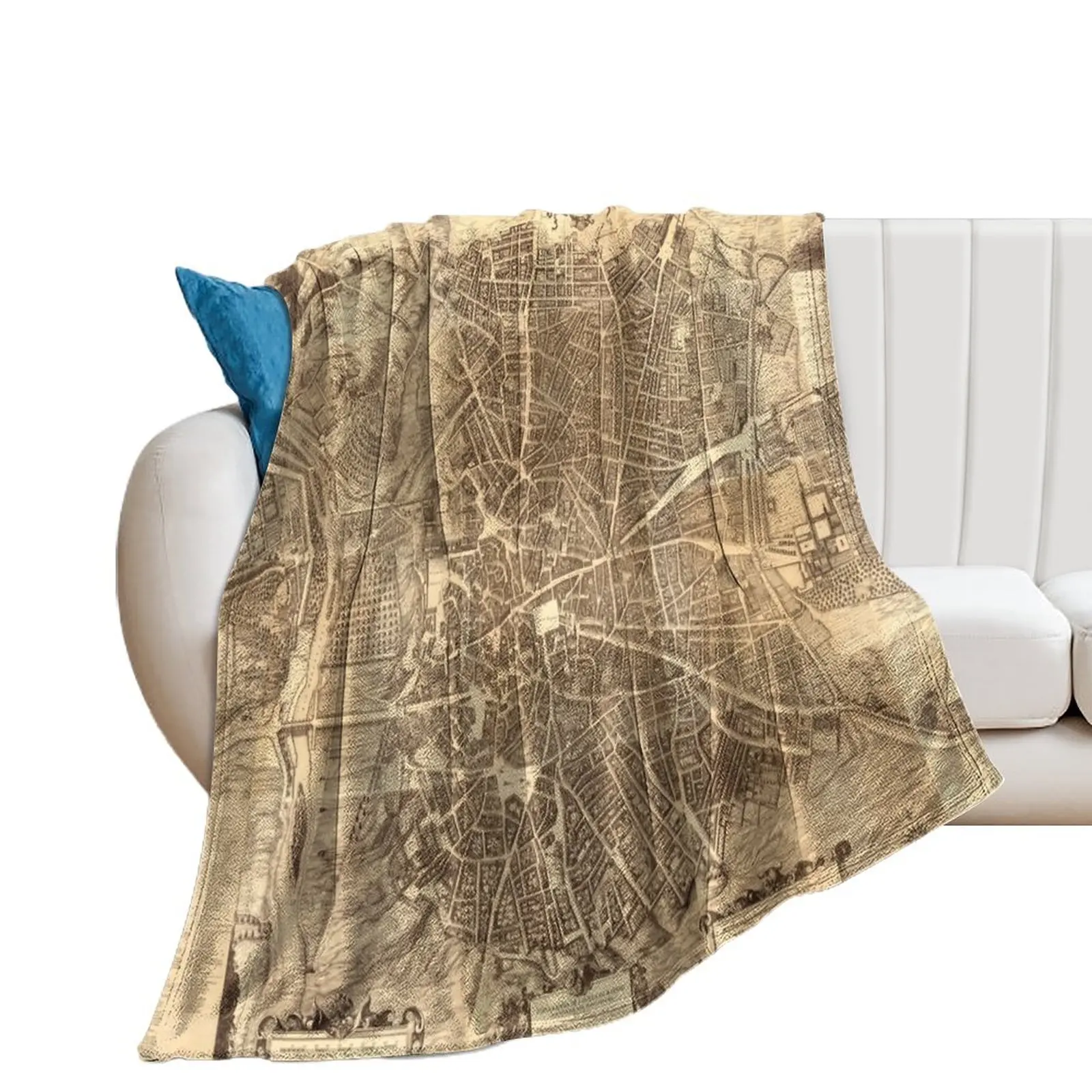 Карта города Мадрид 1656 г. от дон Педро тейкера Роскошное Одеяло идея для подарка