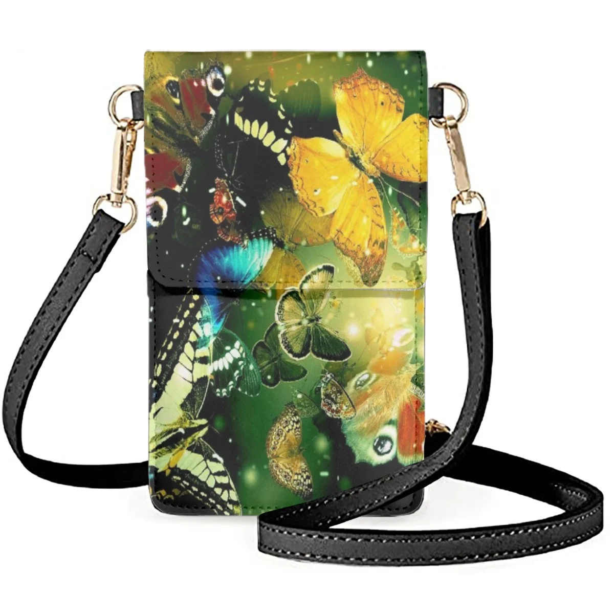 

FORUDESIGNS Vintage Color Butterfly Insect Lady Cell Phone Bag 3D Printed Crossbody Woman Cellphone Handbags Go Out Travel Bags