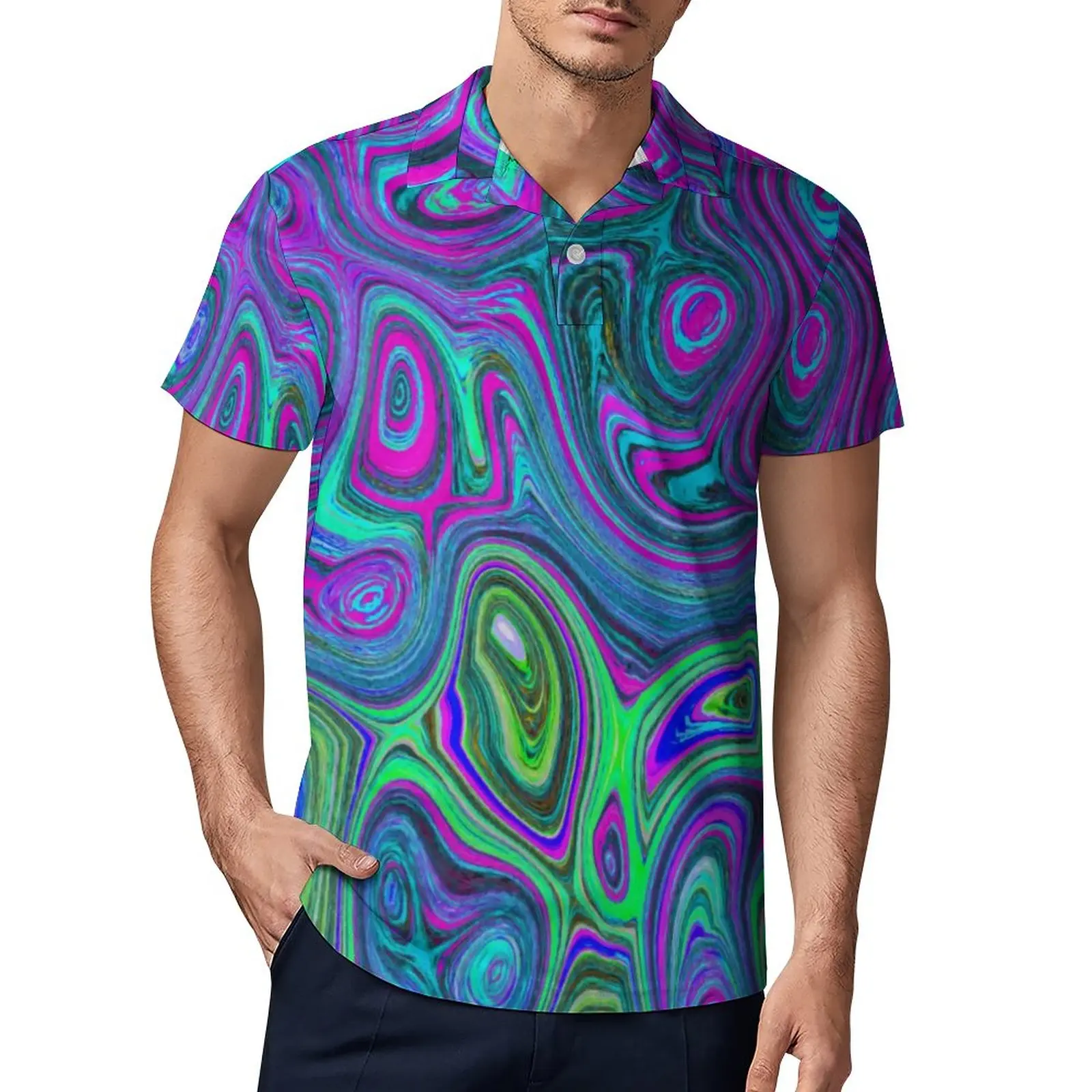 

Футболка-поло с коротким рукавом, в стиле ретро