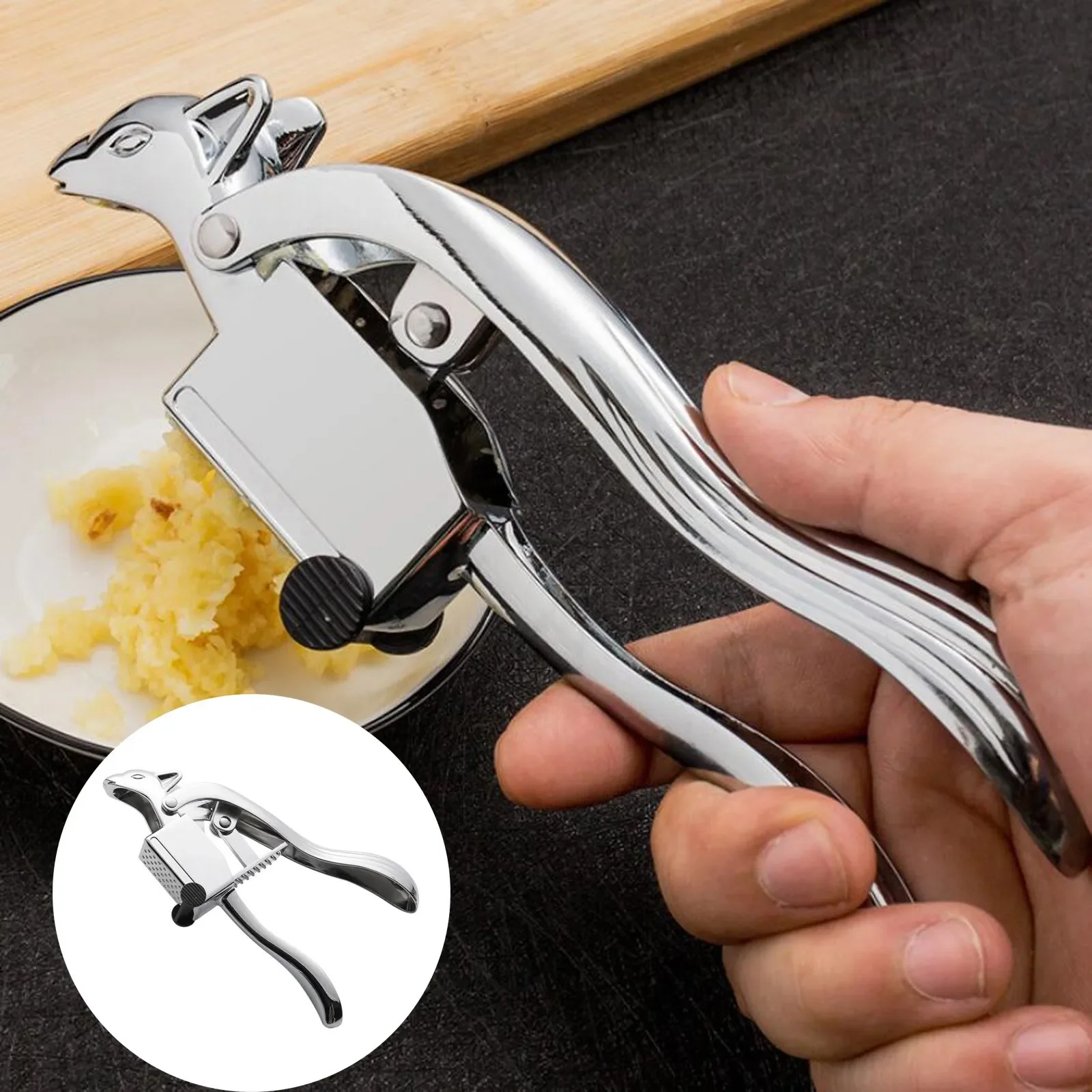 

Garlic Press Chopper mincer stainless Press Crusher Presser Garlic Peeler steel Kitchen，Dining & Garlic Press Pamper Chef