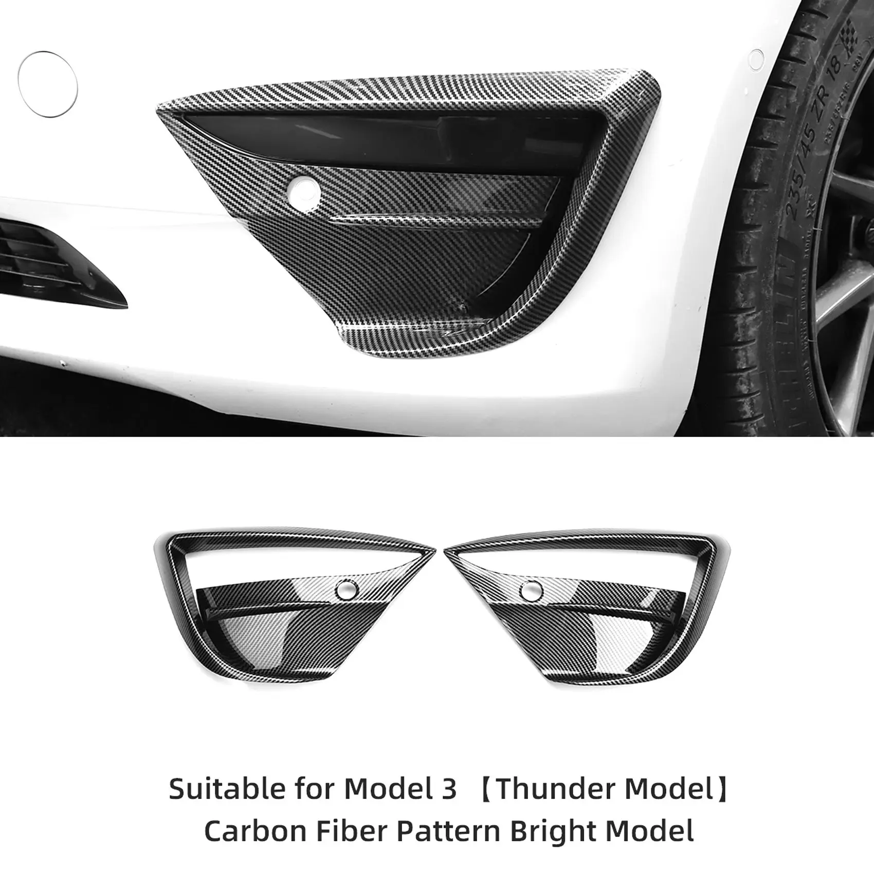 

1 комплект, автомобильный противотуманный спойлер для переднего бампера Tesla Model 3