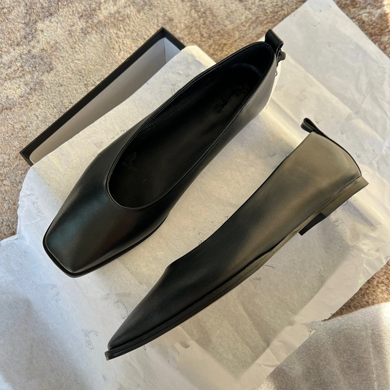 Jenny&Dave Fashion Simple Office Lady Soft Sheep Retro Casual Flat Shoes Women Slip-On Loafers Women