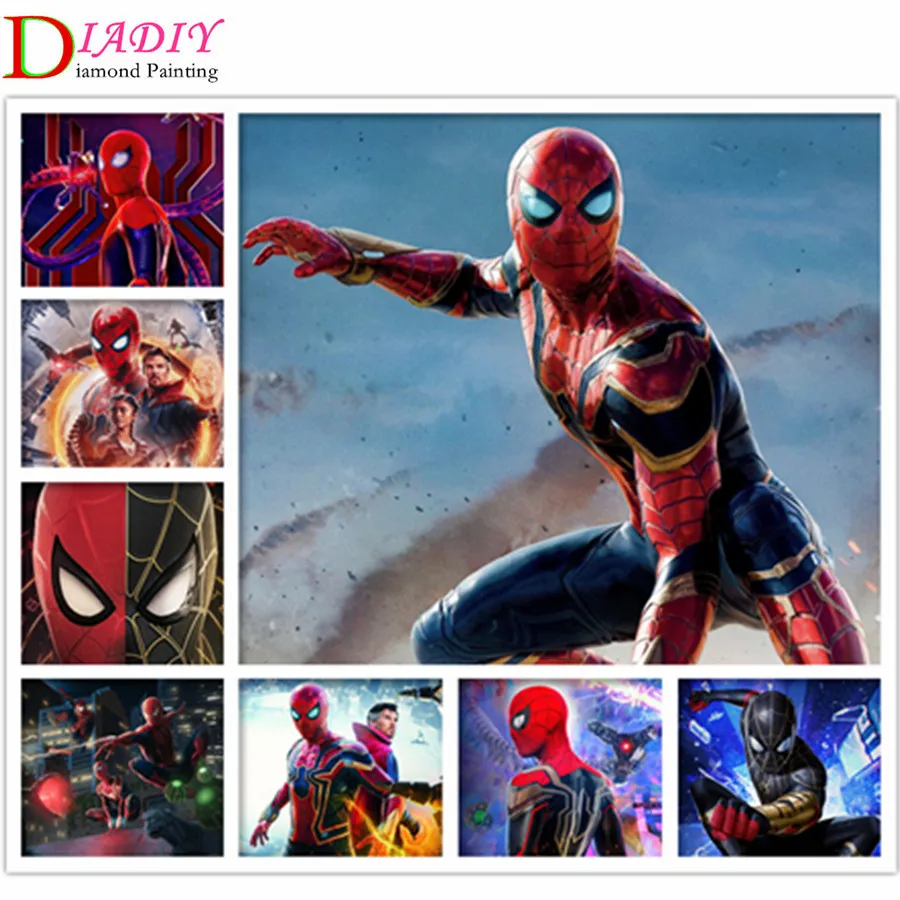 

5D DIY Square Diamond Painting Movie Spider Character Cross Stitch Mosaic Picture People Diamond Embroidery Home Decorate Gifts