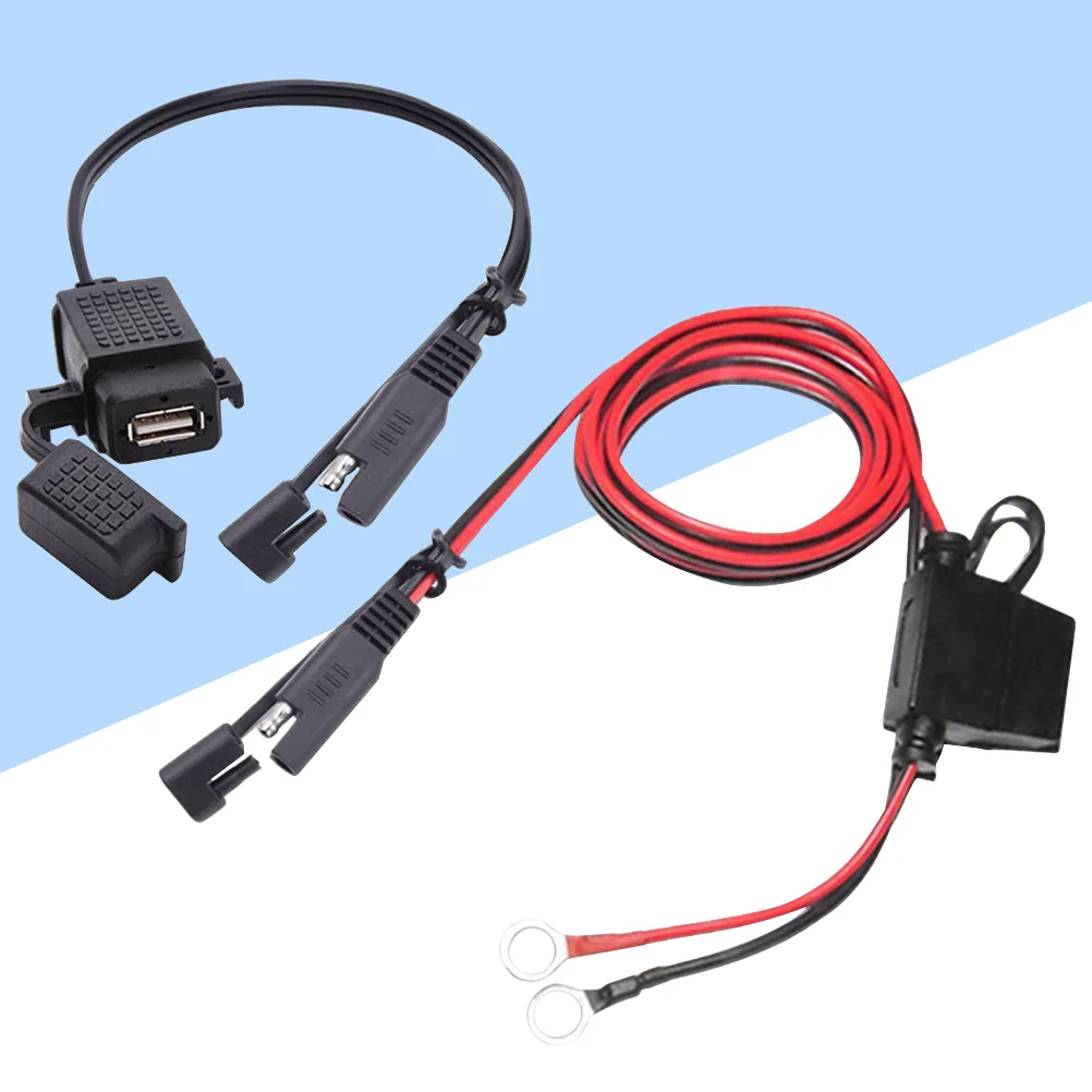 

SAE to USB Motorcycle Mobile Phone Fast Charge Use Interface(Black)