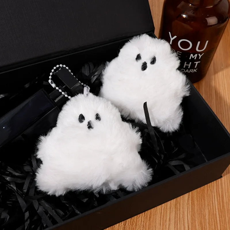 

New Plush White Ghost Keychain Toy Soft Fashion Funny Creative Lovely for Car Bag Pendent Hanging Accessories Key Buckle