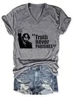 Women's Johnny Depp Truth Never Parishes V-Neck T-Shirt
