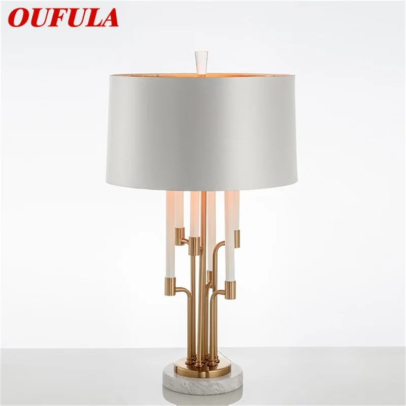 

OUFULA Postmodern Table Lamp LED Creative Luxurious Marble Desk Light For Home Living Room Bedroom Bedside Decor