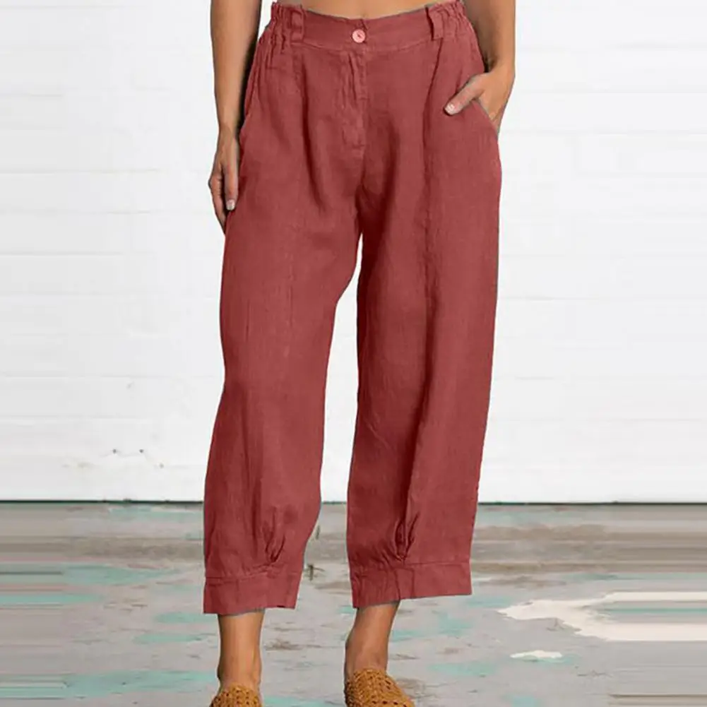 

Quick Drying Trendy Women Long Casual Harem Cropped Pants Breathable Ninth-length Pants Lightweight Female Clothing