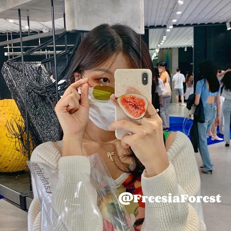 Глянцевый держатель Griptok для телефона с рисунком кокоса лимона фига |