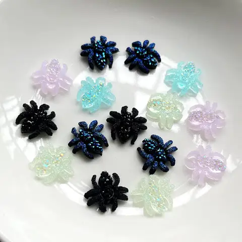60pcs 13mm vintage mini păianjen plate din spate cabochons cabochons rhinestone cristal strass pentru haine bijuterii făcând meșteșuguri de bricolaj
