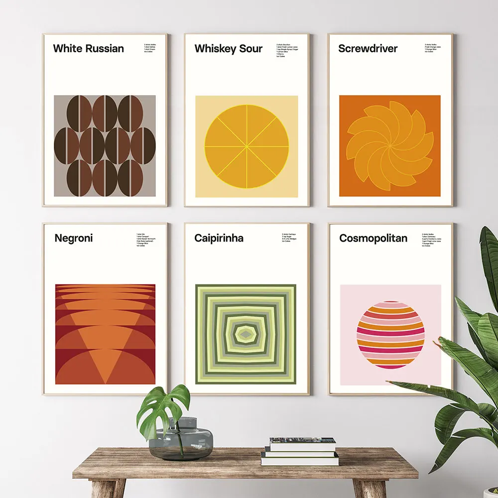 

Retro Colourful Abstract Poster Geometric Minimalist Art Print Quote Canvas Painting Modern Wall Picture Living Room Home Decor