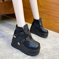 brand punk goth platform motorcyle boots wedges womens boots buckle strap trendy ins hot sale 2022 casual luxury womens shoes