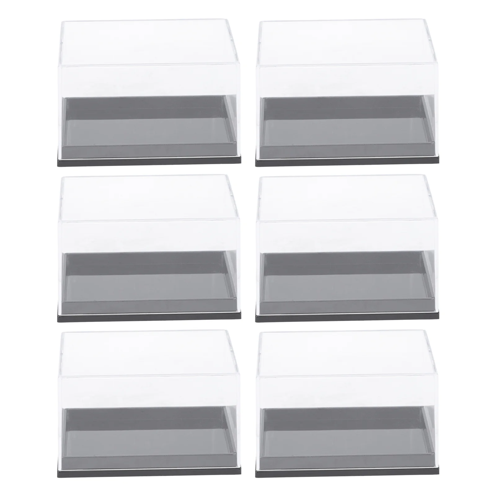 

6Pcs Square Figures Display Case Mineral Specimen Display Box Clear Acrylic Display Case Specimen Display Container