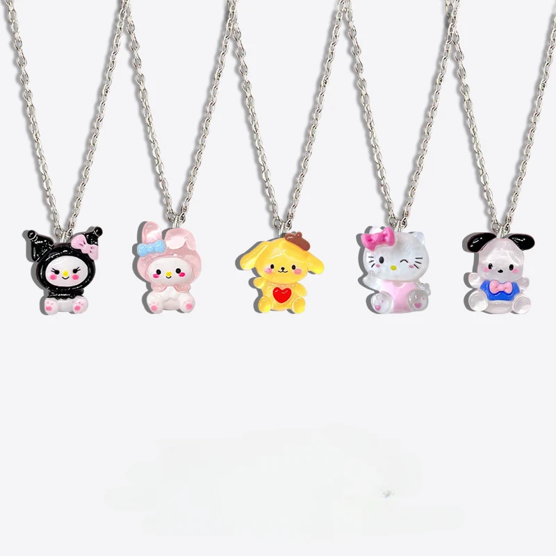 

Sanrio Anime Transparent Shiny Melody Couple Necklace Cute Girl Decoration Cartoon Hello Kitty Cinnamonroll Pendant Holiday Gift