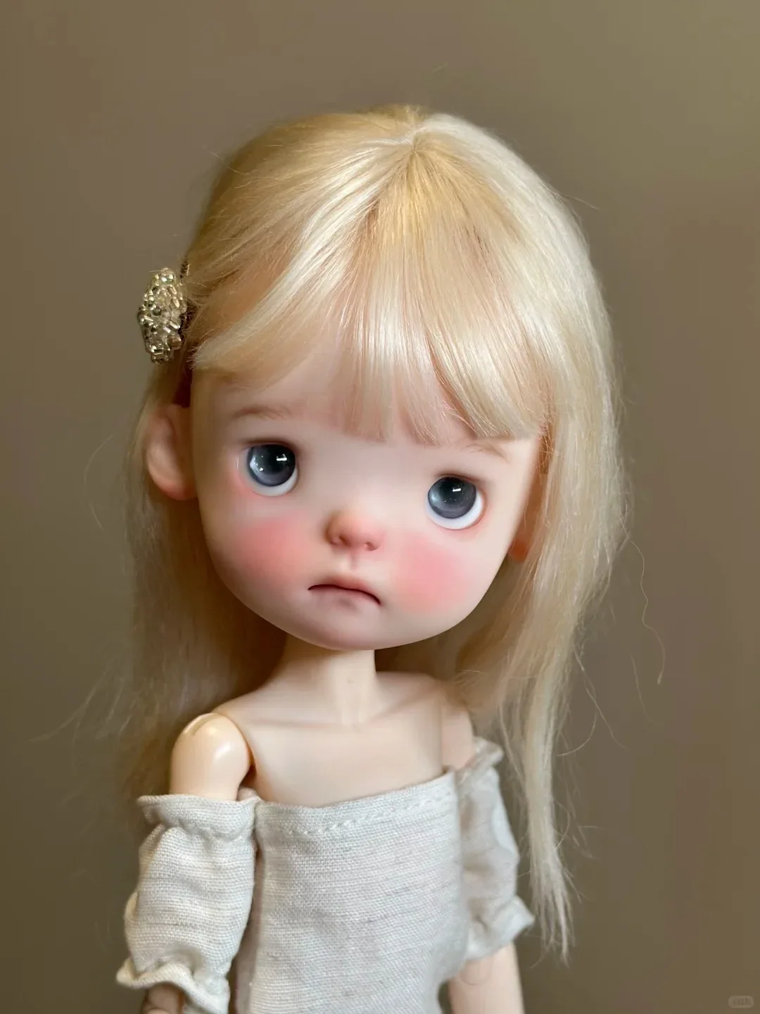 Фото Кукла BJD DaMeng 1/6 Xiaop, полный комплект, без одежды, Qbaby, большая голова, улыбка, шарнирная, из смолы, художественная кукла для девочек №4