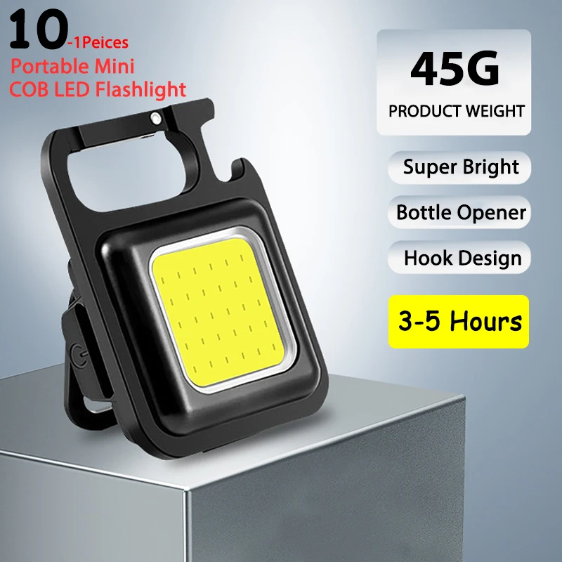 

Working Camping Bright Mini Multifunctional Glare Keychain Super Light Corkscrew Rechargeable Flashlight Portable Light