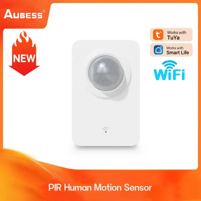 

Aubess Tuya Wifi PIR Human Motion Sensor Security Home IR Night Alarm 128° Detector Work With Smart Life Human Moving Sensor