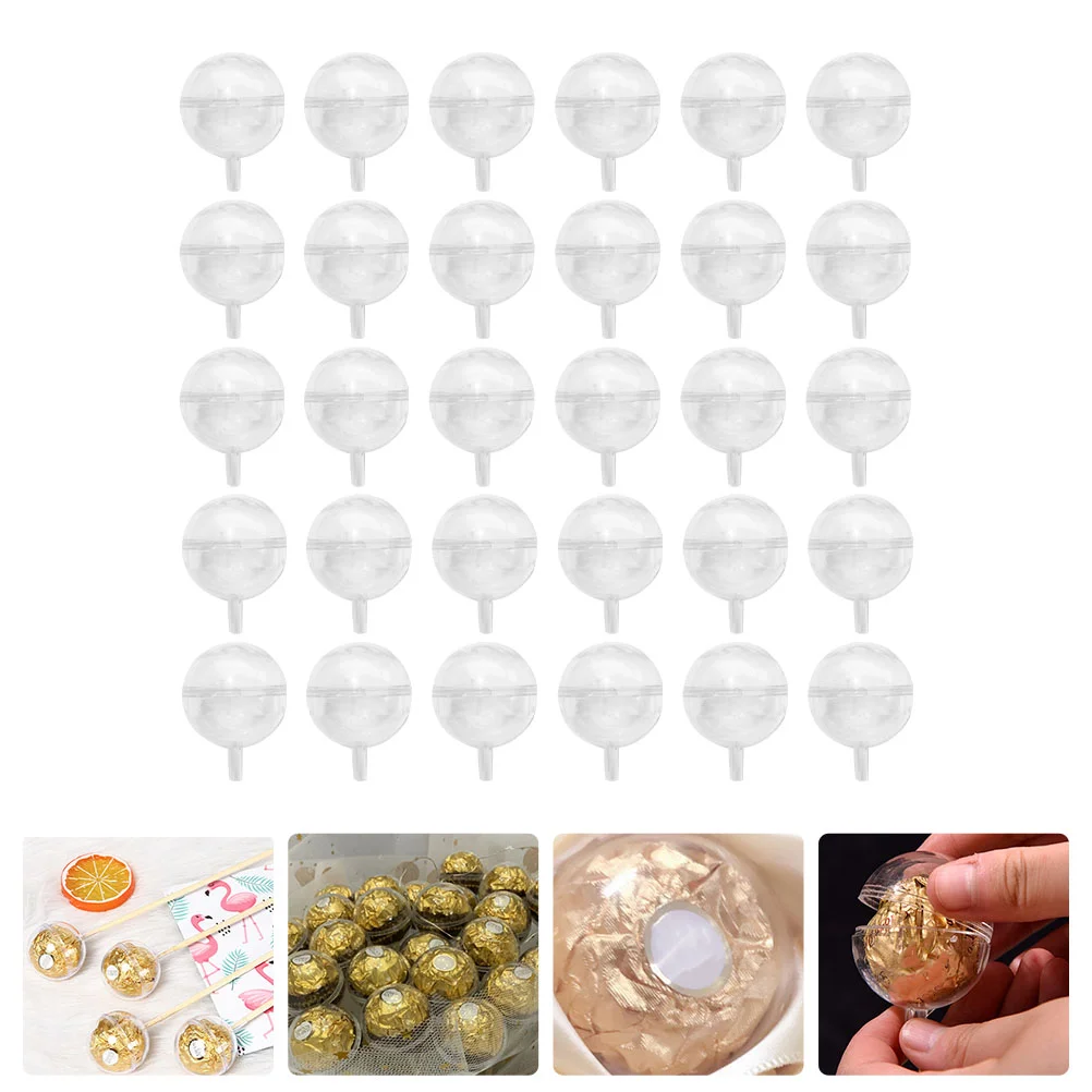 

100Pcs Clear Chocolate Holder Acrylic Chocolate Balls Cup DIY Bouquet Supplies