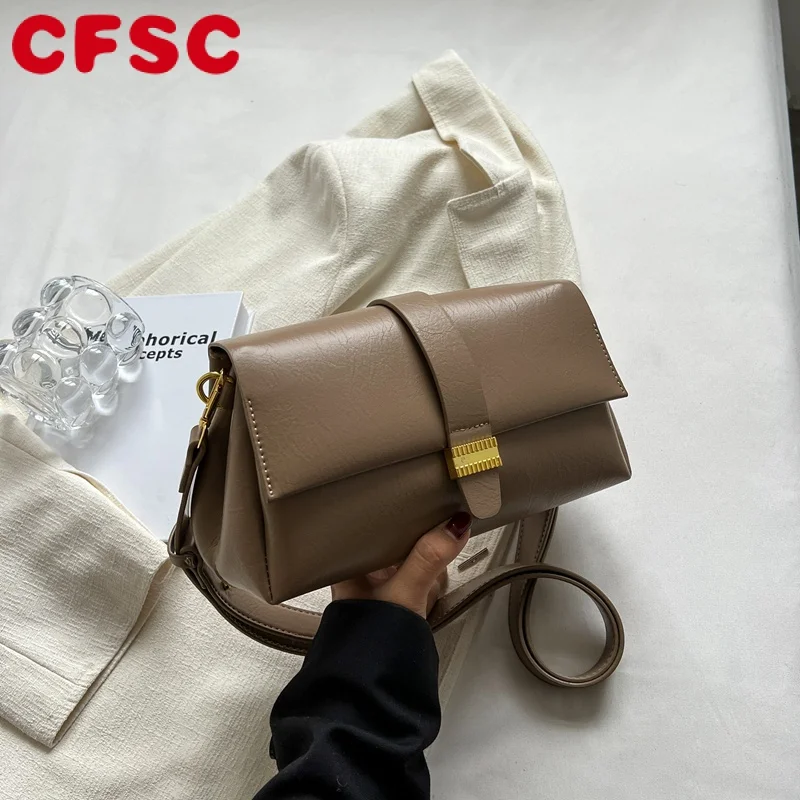 

Однотонная кожаная сумка через плечо, Женская Повседневная сумка через плечо, роскошная дизайнерская женская сумка, мини-сумка, текстурная ...