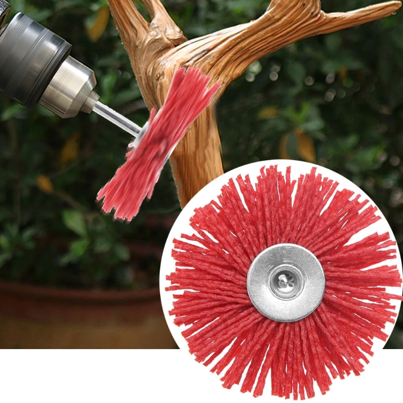 

WSND Deburring Abrasive Steel Wire Brush Head Polishing Red Nylon Wheel Cup Shank