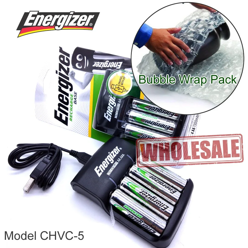 

New [100% Original] Energizer USB Recharge Base CHVC5 & Includes 4x AA Rechargeable Batteries 1300mAh