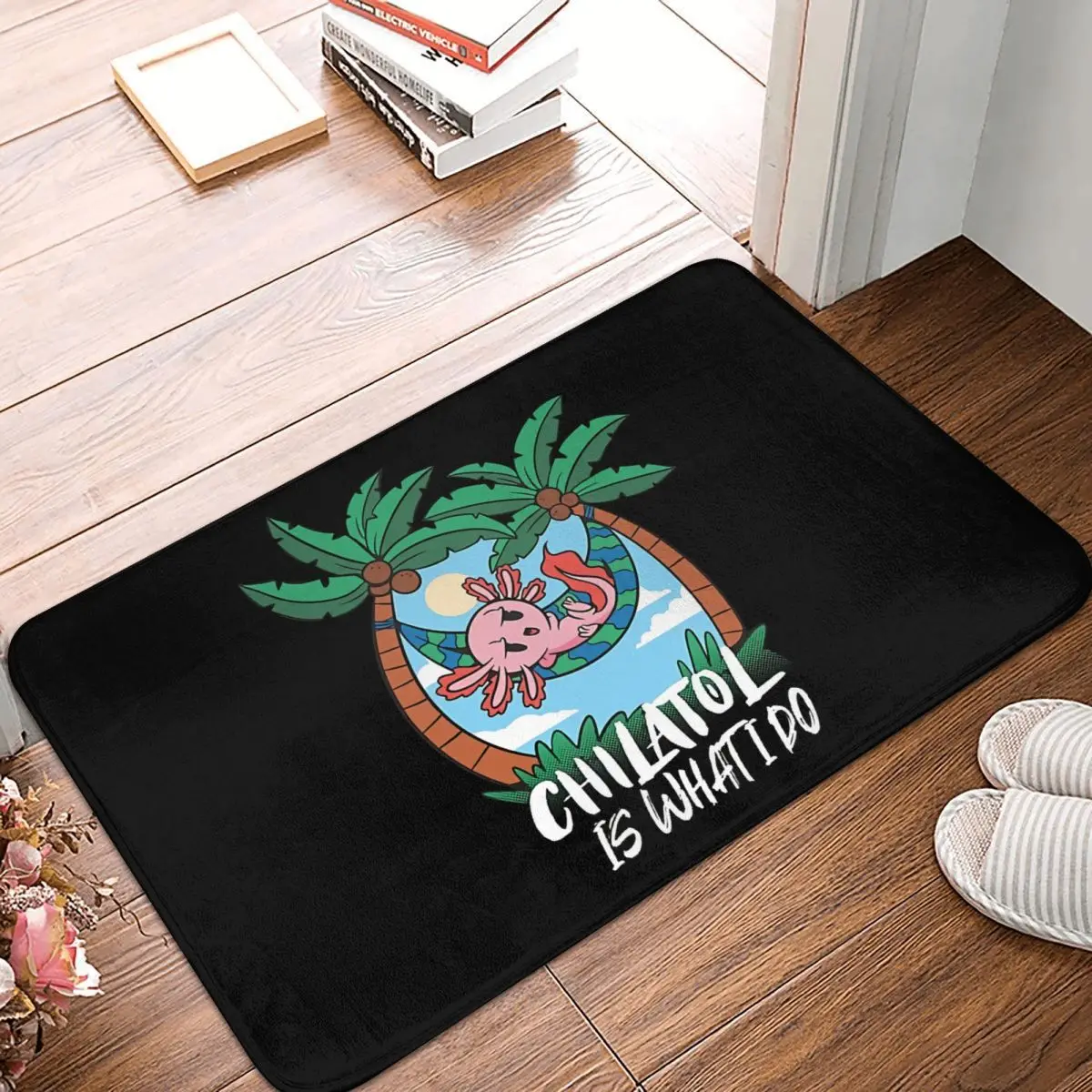 

Axolotl Lover Non-slip Doormat Cool Chilalotl Bath Kitchen Mat Outdoor Carpet Flannel Pattern Decor