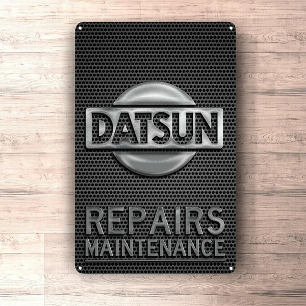 

Flat Metal Poster Tin Sign (Not 3D) - Datsun Repairs Maintenance Sign Metalsign for Garage, Man Cave