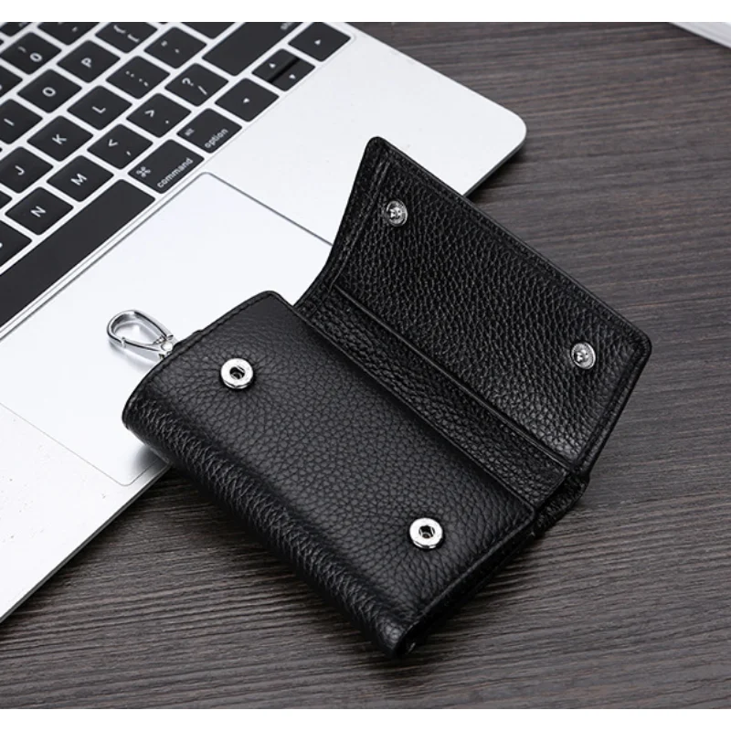 Multi-Functional Tri-Fold Wallet Key Chain Bag Leather Wallets Key Bag Men's And Women's Credit Card Holder Position Coin Purses