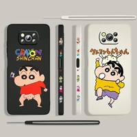 crayon shinchan japan anime for xiaomi poco x3 nfc f3 gt m4 m3 m2 pro c3 x2 11 ultra silicone liquid left rope phone case cover