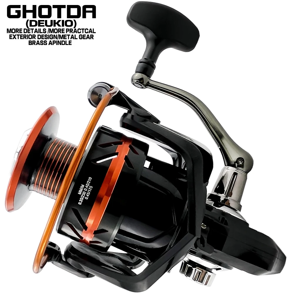 

Spinning Fishing Reel Metal Spool Maximum Resistance 12kg Seawater Fishing Coil 2000-7000 Series Travel Surf Reel 5.2:1/4.9:1