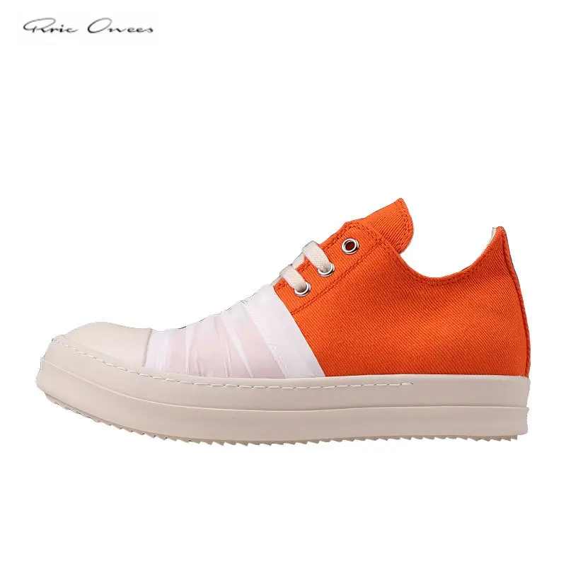 Rric Owees Low-top Shoes Spring and Summer New Canvas Men's Shoes Trend Thick Bottom Casual Orange Shoes Women Lace Up