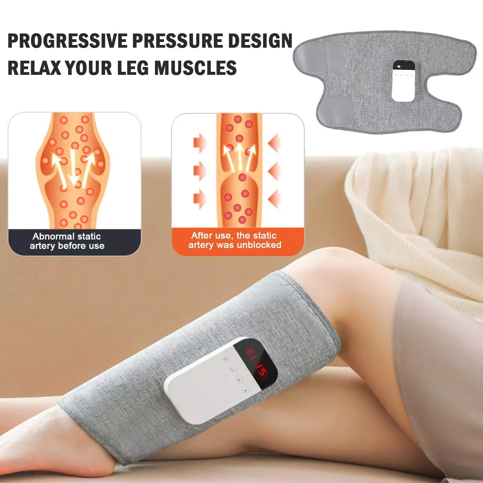 

NEW2023 Leg Massager Wireless Air Compression Leg Massager For Circulation And Swelling Pain Relief Controlled Heating Muscle Re