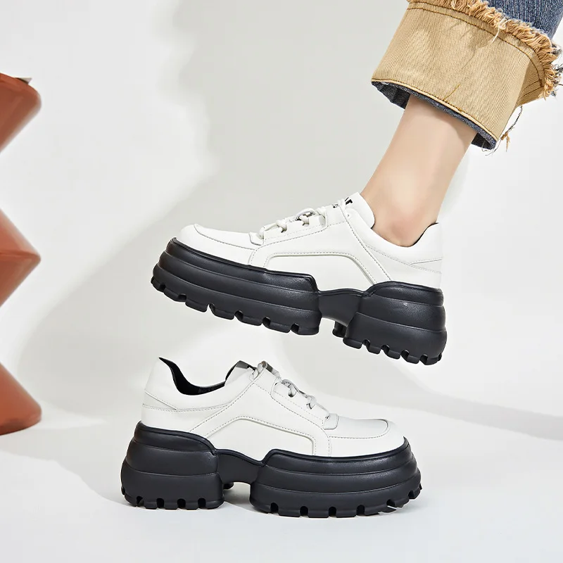 AIYUQI Women's Sneakers Genuine Leather 2023 Spring New Platform Women's Casual Shoes Lace-up Fashion Trend Ladies Shoes