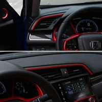 2pcs center consoles stickers air vent trims dash board panel strips inner decals for honda 10th gen civic