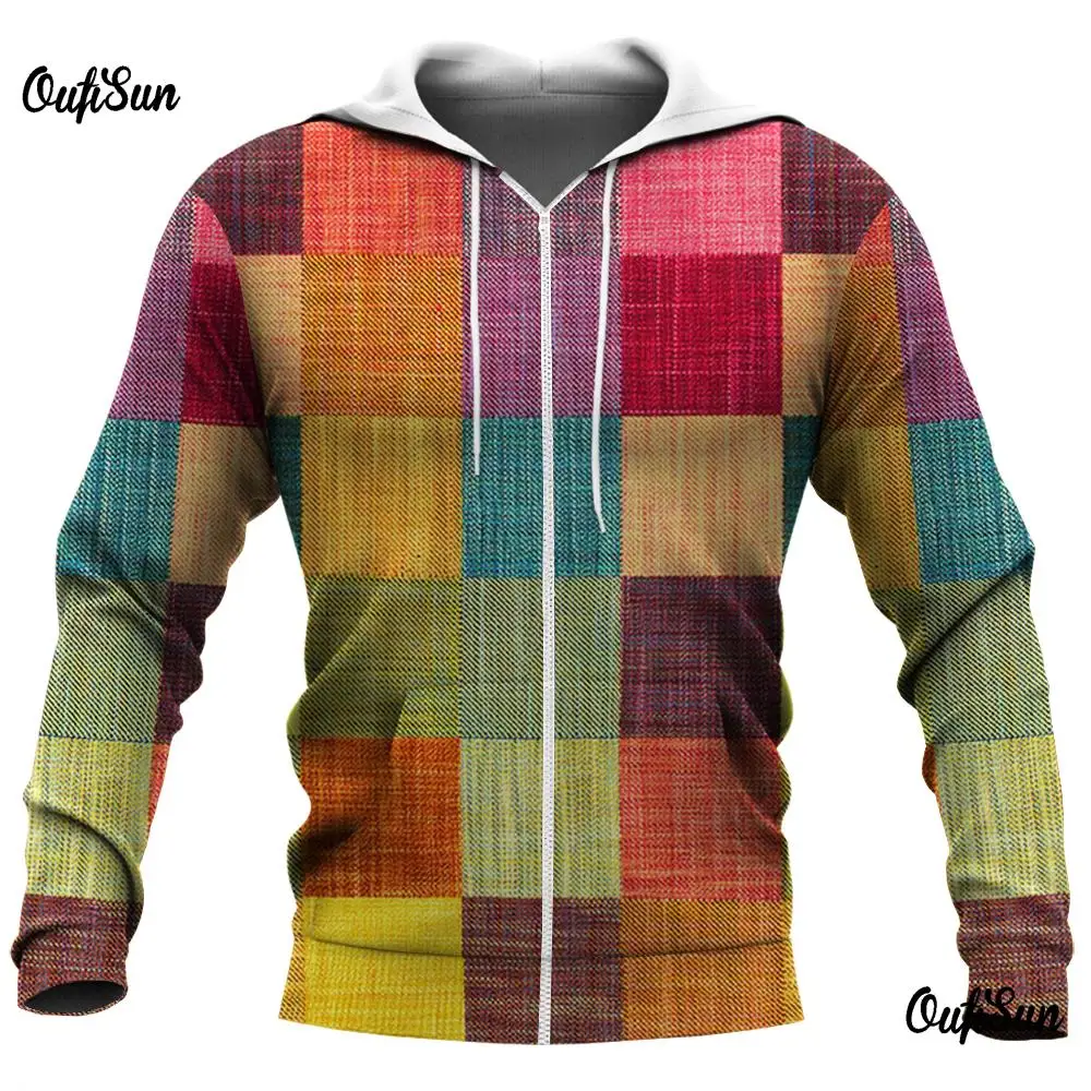 

Свитшот мужской в клетку, на молнии, пуловер с длинным рукавом, винтажная толстовка, верхняя одежда, осень/зима