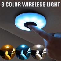 3 colors led touch light car wireless roof reading usb charging auto home bedroom cabinets ambient lamp magnetic mount bulb