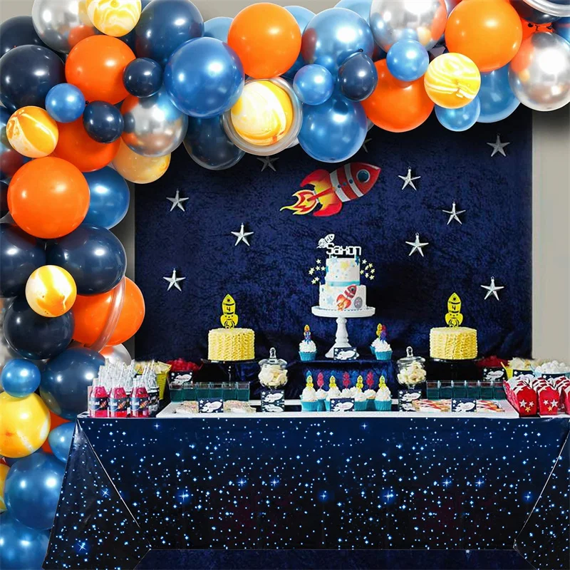 Starry Night Wedding Decorations Plastic Table Cloth Space Galaxy Disposable Birthday Tablecloth Baby Shower Party Table Cover