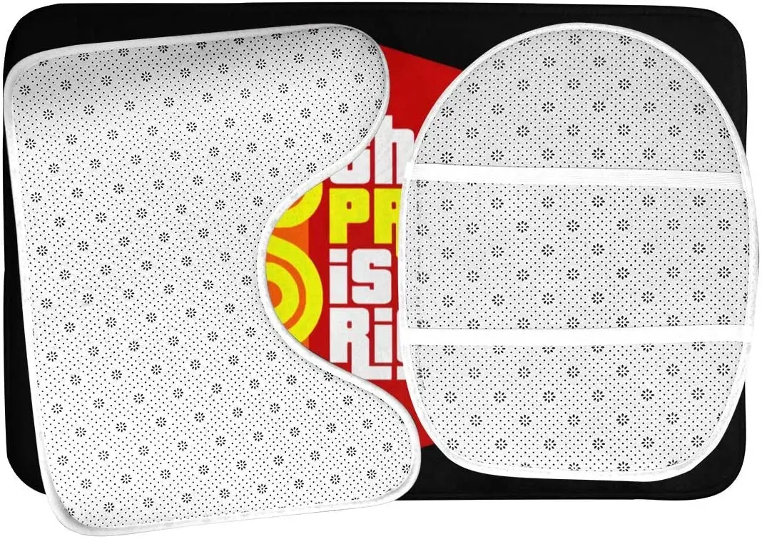 

The Price is Right Printing Fahsion 3 Piece Set Bath Mat Set, non-Slip Bathroom Mats Set/Bathroom Rugs/Contour Mat/Toilet Cover