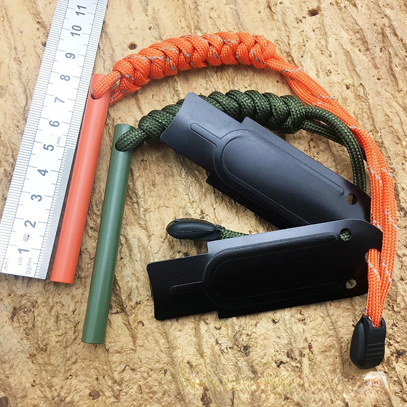 

1PCS 8 * 80mm outdoor Camping Survival Tool Kits EDC Gear fire and survival whistle strong blade 7-core umbrella rope