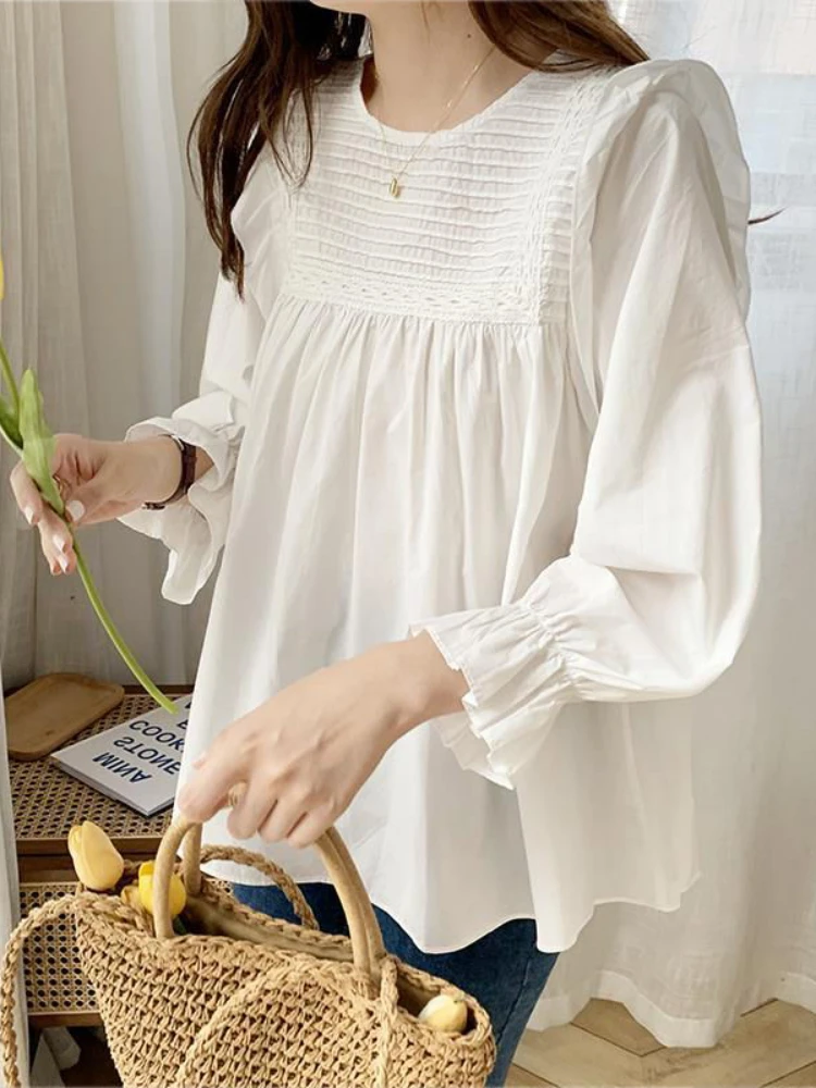 

2023 New Spring Summer Shirts for Women Large Casual Loose Long Sleeve Pullover Tops Woman Tshirts Clothes Oversized T Shirt