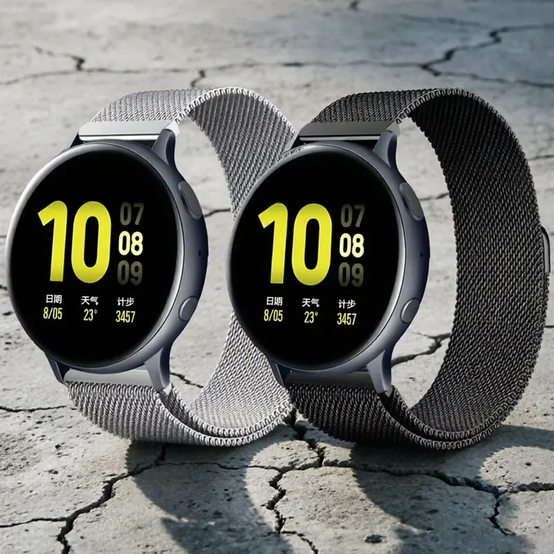 Фото Ремешок Milanese Loop для часов Samsung 4/5/6/7, браслет Active2 Gear S2, магнитный браслет для Huawei GT 3/4/5/6 Pro, ремешок для часов 20/22 мм №1