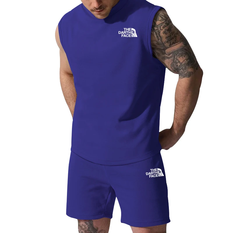 Men's Athleisure Sleeveless T Shirt Shorts Set 2 Piece Set Summer New Men's Casual Short Suit Men