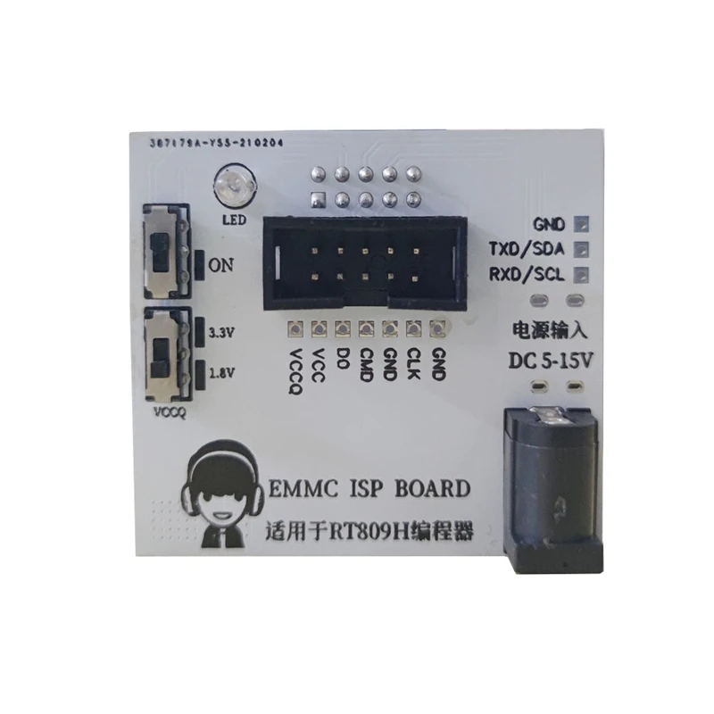 

EMMC ISP Board For RT809H Programmer EMMC Adapter DC 5-15V Fast Reading Writing Speed Smart Calculator Chip