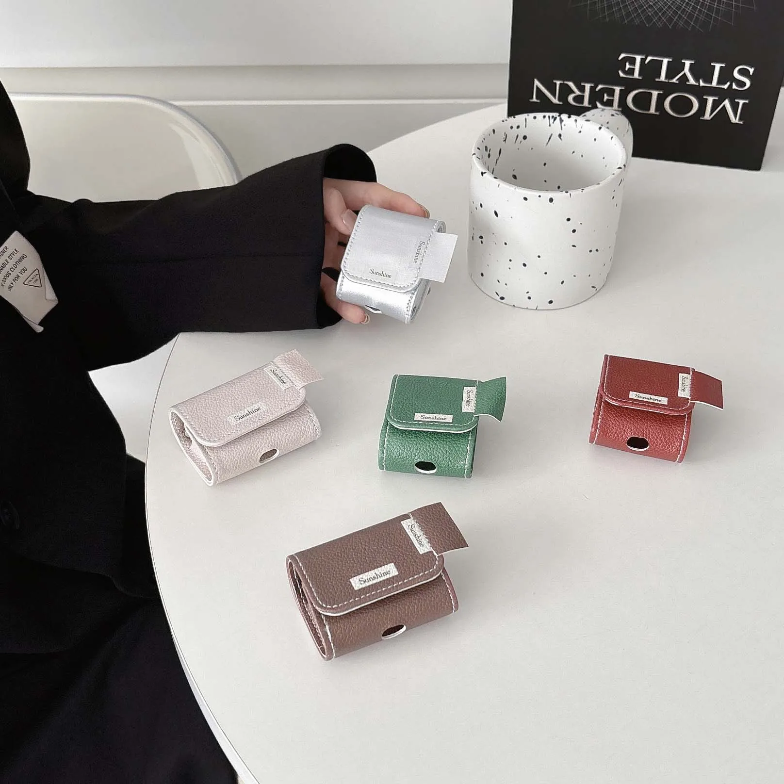 Кожаный чехол для наушников apple airpods 3 pro 2nd 2 1