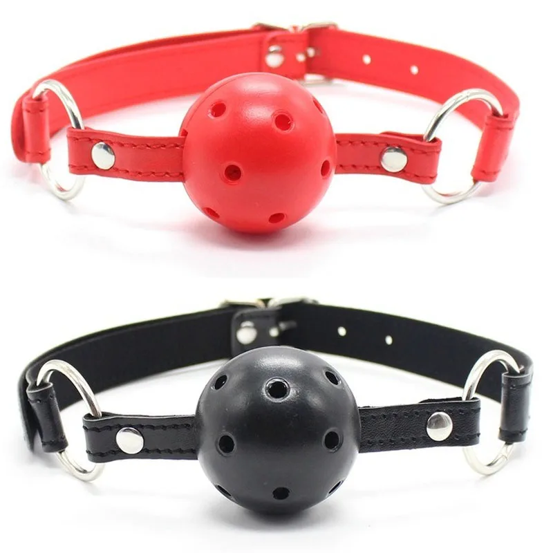 4 Colors Faux Leather Mouth Gag Adjustable Silicone Ball Adult Flirting Fetish Roleplay Game Props Couples BDSM Bondage Sex Toys