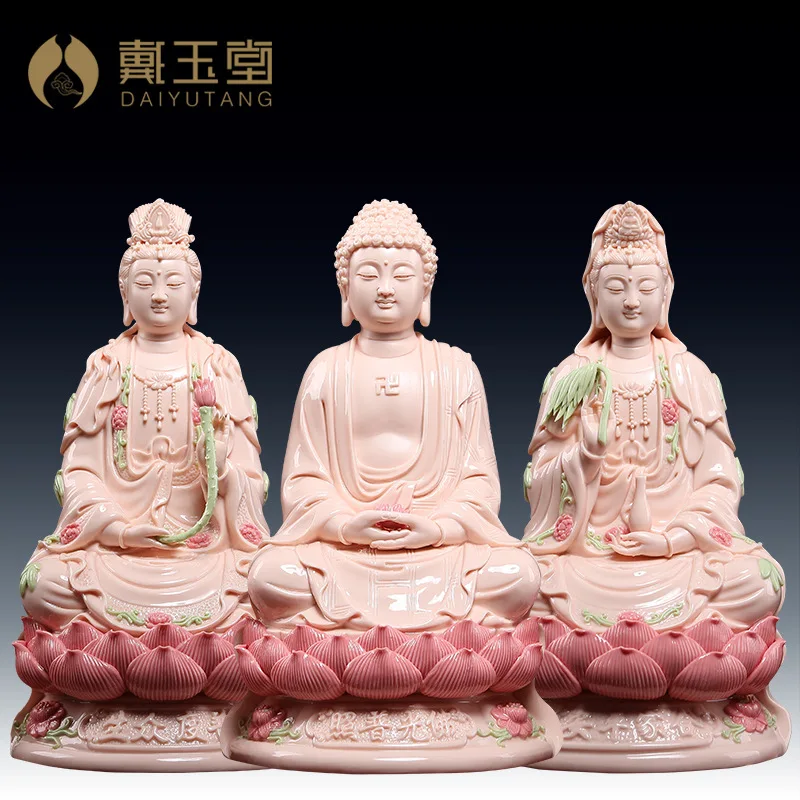 

Buddha Kansei Onne Bodhisattva Lotus Flower Guanyin 28Cm Ceramic Delicate