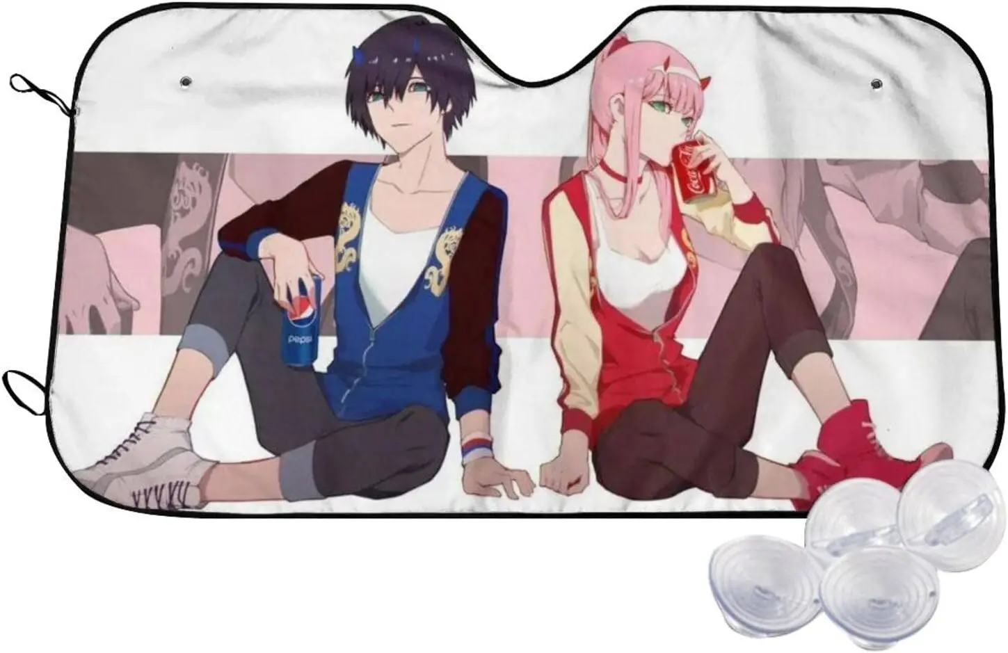 

Солнцезащитный козырек для лобового стекла автомобиля, аниме Zero Two, солнцезащитный козырек для всего заднего стекла автомобиля, грузовика, внедорожника